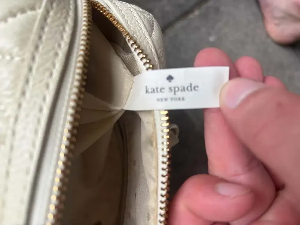 Kate Spade Colorblock Ivory and Black Quilted Leather purse